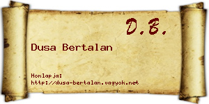 Dusa Bertalan névjegykártya